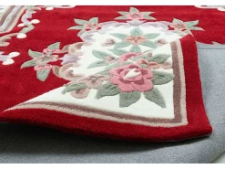 Alfombra tejida a mano con borde en diseño Aubusson 160x230 cm Ming Rojo Best