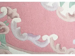 Alfombra tejida a mano con borde en diseño Aubusson 190x290 cm Ming Rosa Hot