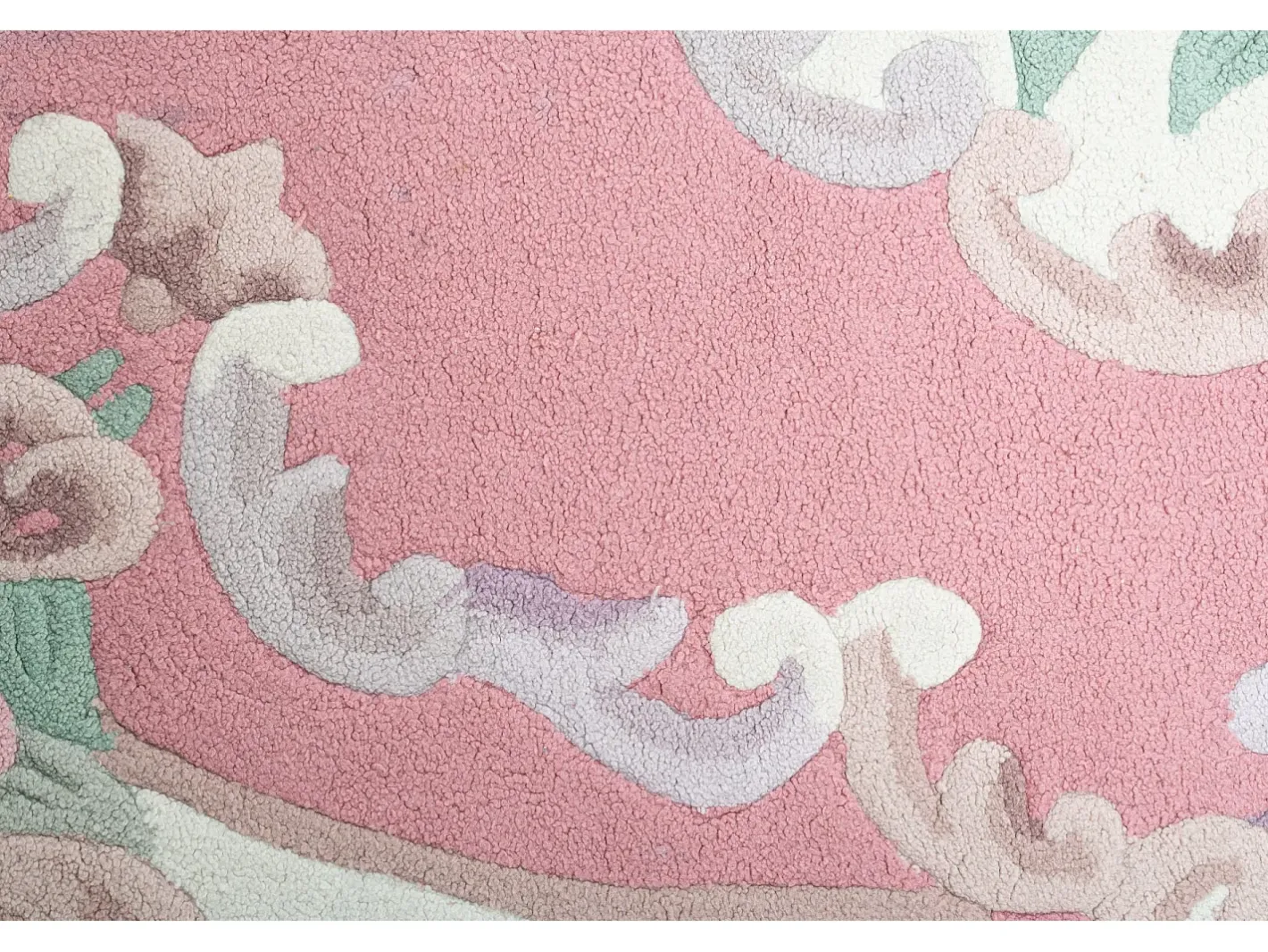 Alfombra tejida a mano con borde en diseño Aubusson 190x290 cm Ming Rosa Hot