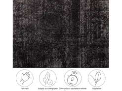 Alfombra tejida a mano de viscosa 40x60 cm Antracita Star Gris antracita Clearance