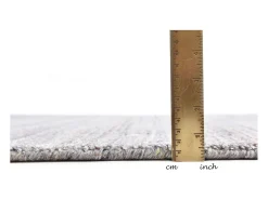 Alfombra De Salón-Alfombra tejida a mano de lana y viscosa 70x140 cm Sandiego Gris