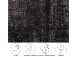 Alfombra De Salón-Alfombra tejida a mano de viscosa 120x180 cm Antracita Star Gris antracita