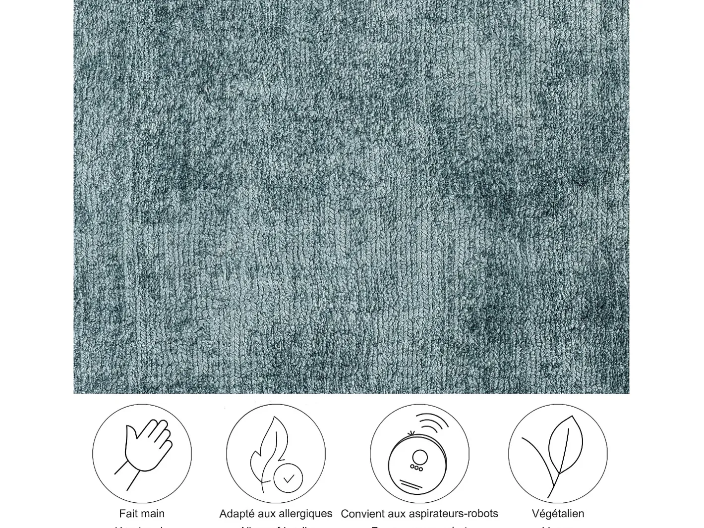 Alfombra tejida a mano de viscosa 70x140 cm Turquesa claro Star Azul turquesa Online