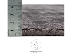 Alfombra De Salón-Alfombra tejida a mano de viscosa 240x340 cm Antracita Star Gris antracita