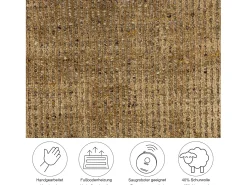 Clearance Alfombra UNI a rayas de viscosa y lana 70x140 cm Oro Venus Dorado