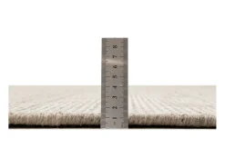 Alfombra UNI a rayas de viscosa y lana 120x120 cm Venus Beige Discount
