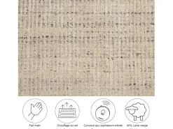 Alfombra UNI a rayas de viscosa y lana 120x120 cm Venus Beige Discount
