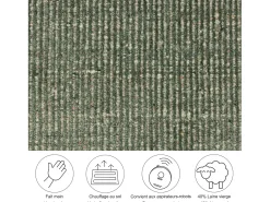 Clearance Alfombra UNI a rayas de viscosa y lana 120x120 cm Venus Verde