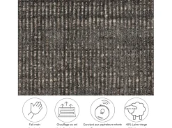 Alfombra UNI a rayas de viscosa y lana 150x150 cm Antracita Venus Gris antracita Sale