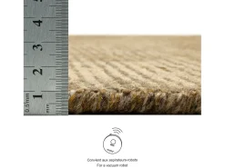 Clearance Alfombra UNI a rayas de viscosa y lana 150x150 cm Oro Venus Dorado
