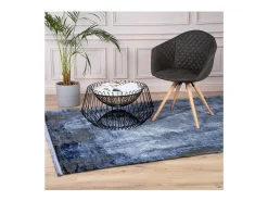 Meublorama Alfombra 150x80cm, diseño E409E color - Confort y elegancia para su interior Azul