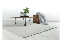 Meublorama Alfombra 290x200cm, diseño H008Y color plata - Confort y elegancia para su interior. Gris New