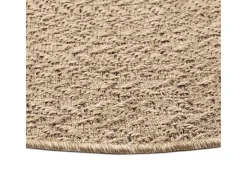 Alfombra De Salón|Alfombra Redonda-Alfombra ZIZUR apariencia de yute interior y exterior 90 cm ES92053 Marru00f3n