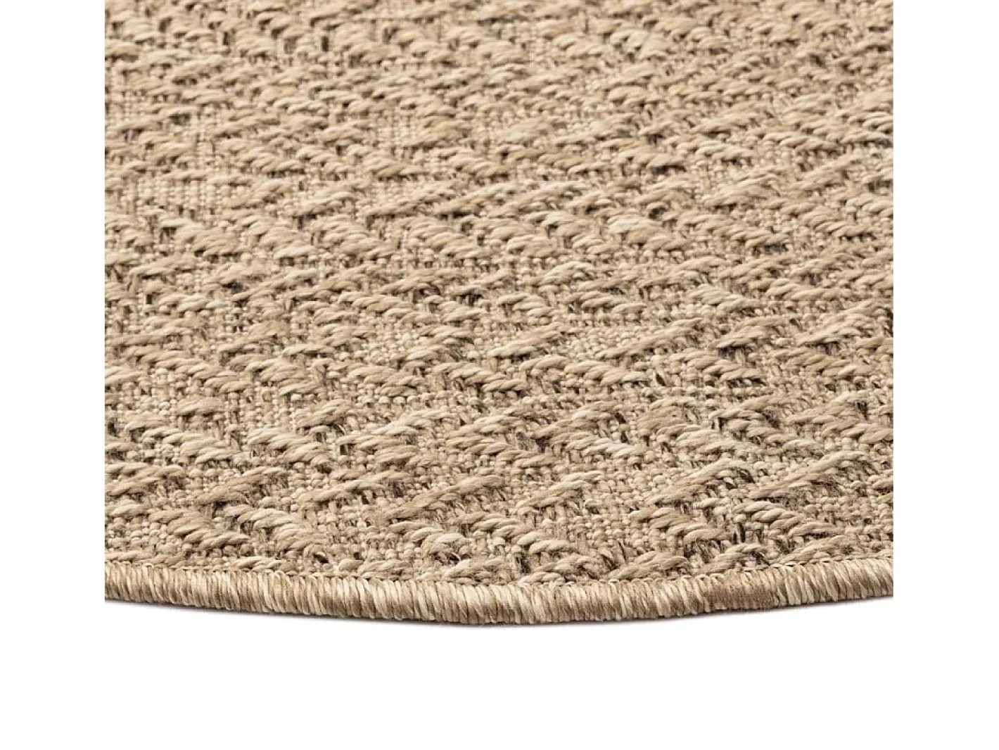 Alfombra De Salón|Alfombra Redonda-Alfombra ZIZUR apariencia de yute interior y exterior 90 cm ES92053 Marru00f3n