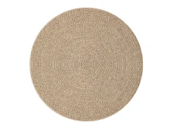 Alfombra De Salón|Alfombra Redonda-Alfombra ZIZUR apariencia de yute interior y exterior 90 cm ES92053 Marru00f3n