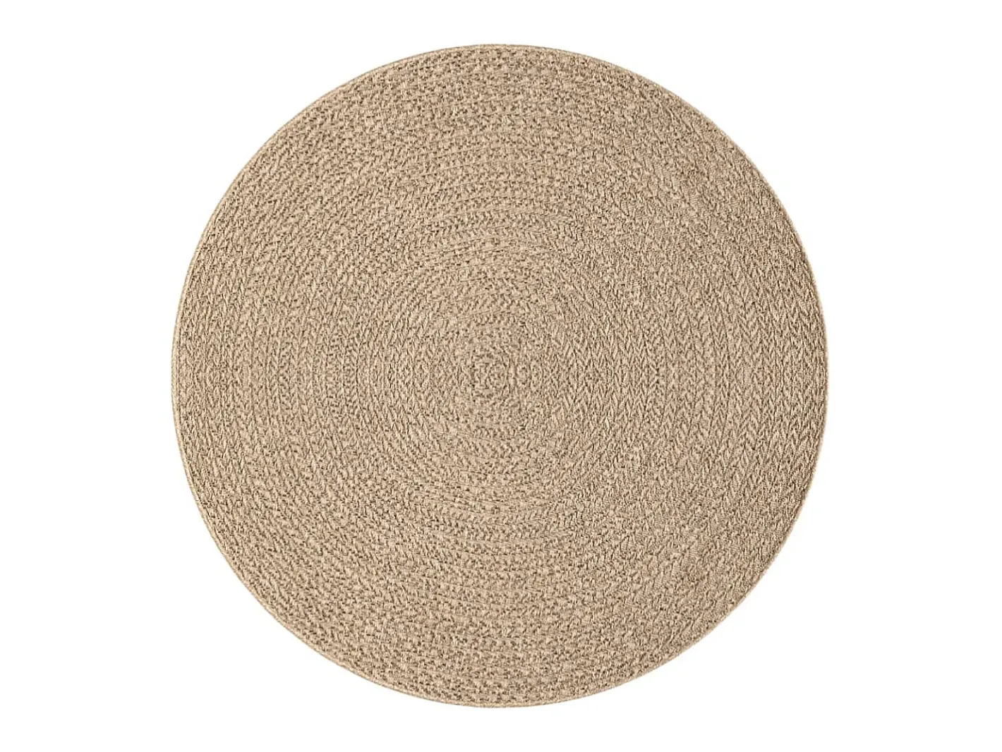 Alfombra De Salón|Alfombra Redonda-Alfombra ZIZUR apariencia de yute interior y exterior 90 cm ES92053 Marru00f3n