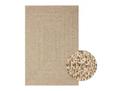 Alfombra De Salón-Alfombra ZIZUR apariencia de yute interior y exterior 120x170cm ES80708 Marru00f3n