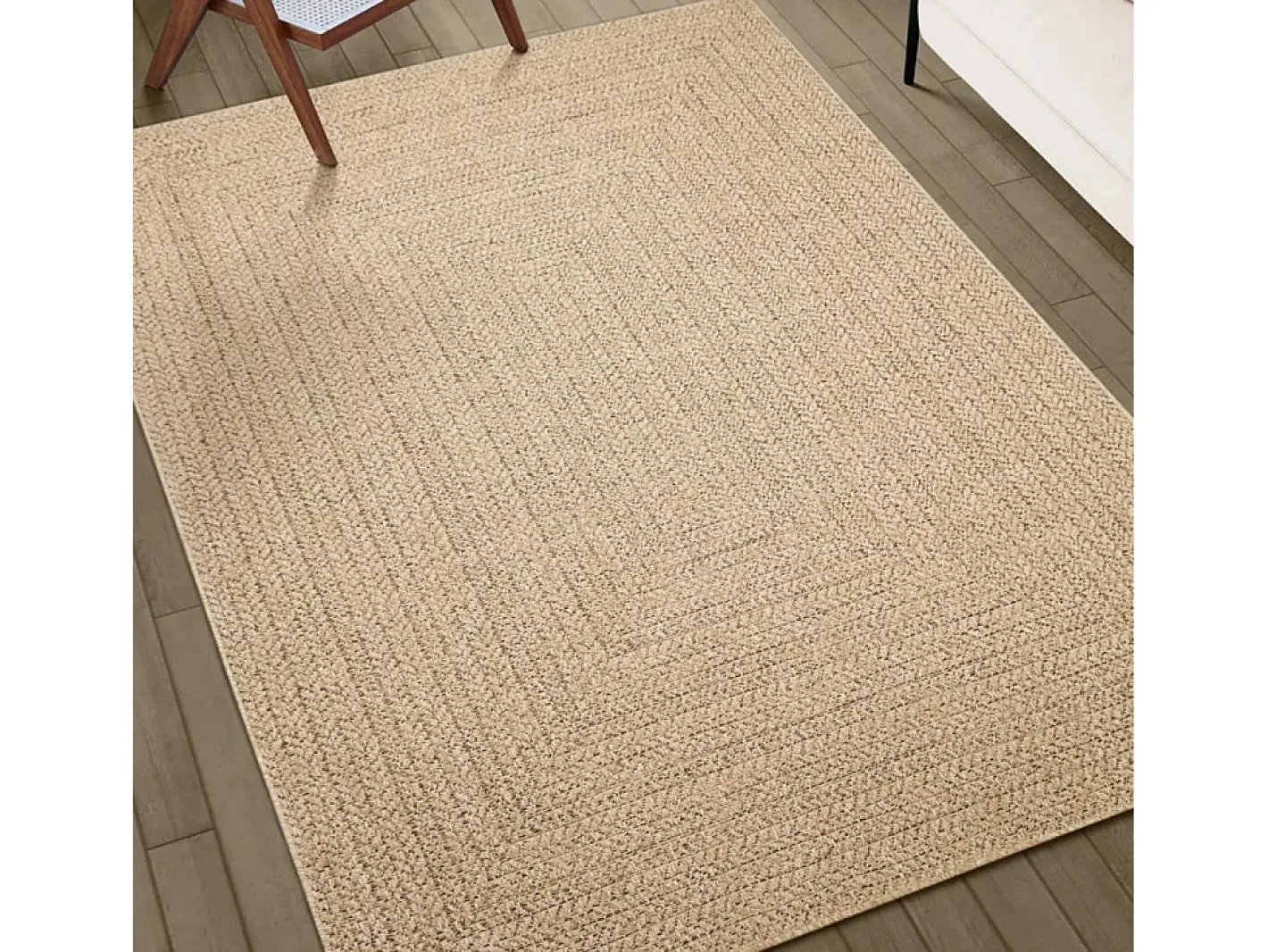 Alfombra De Salón-Alfombra ZIZUR apariencia de yute interior y exterior 120x170cm ES80708 Marru00f3n