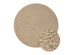 Alfombra De Salón|Alfombra Redonda-Alfombra ZIZUR apariencia de yute interior y exterior 120 cm ES81927 Marru00f3n