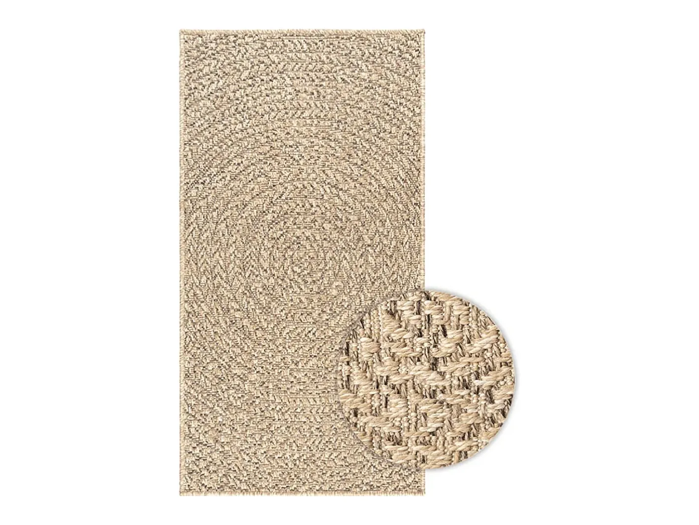 Clearance Clicnbuy Alfombra ZIZUR apariencia de yute interior y exterior 60x110 cm Marru00f3n