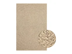 Alfombra De Salón-Alfombra ZIZUR apariencia de yute interior y exterior 160x150cm ES46836 Marru00f3n
