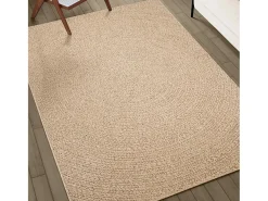 Alfombra De Salón-Alfombra ZIZUR apariencia de yute interior y exterior 160x150cm ES46836 Marru00f3n
