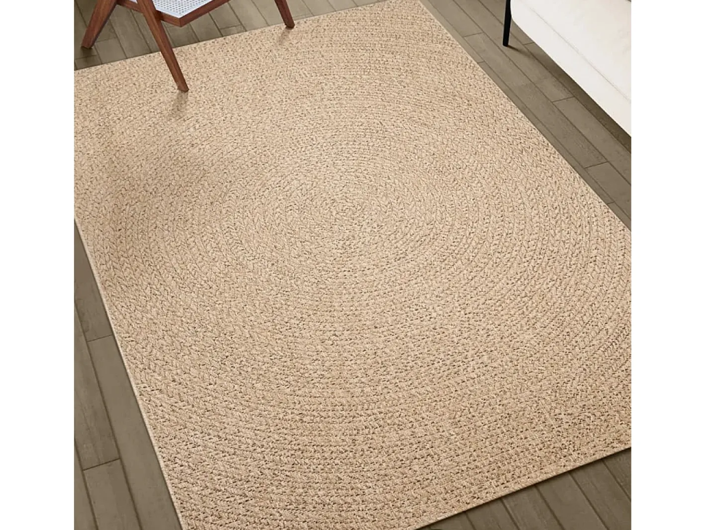 Alfombra De Salón-Alfombra ZIZUR apariencia de yute interior y exterior 160x150cm ES46836 Marru00f3n