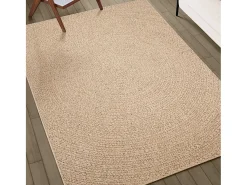 Alfombra De Salón-Alfombra ZIZUR apariencia de yute interior y exterior 120x170cm ES65678 Marru00f3n