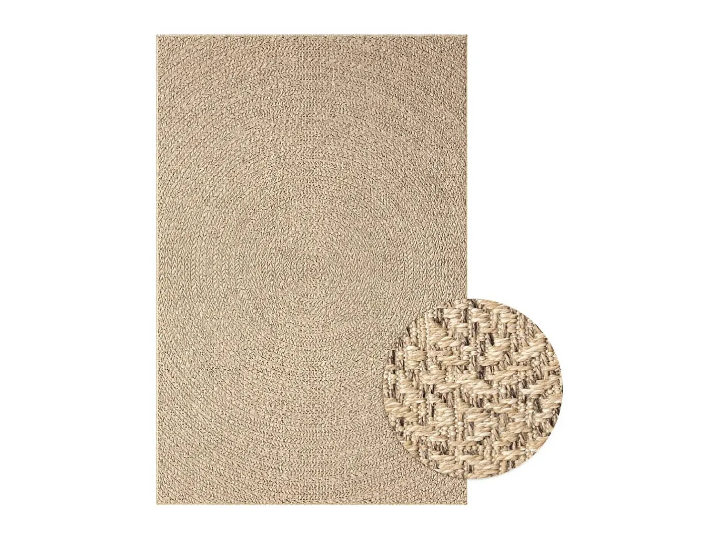 Alfombra De Salón-Alfombra ZIZUR apariencia de yute interior y exterior 120x170cm ES65678 Marru00f3n