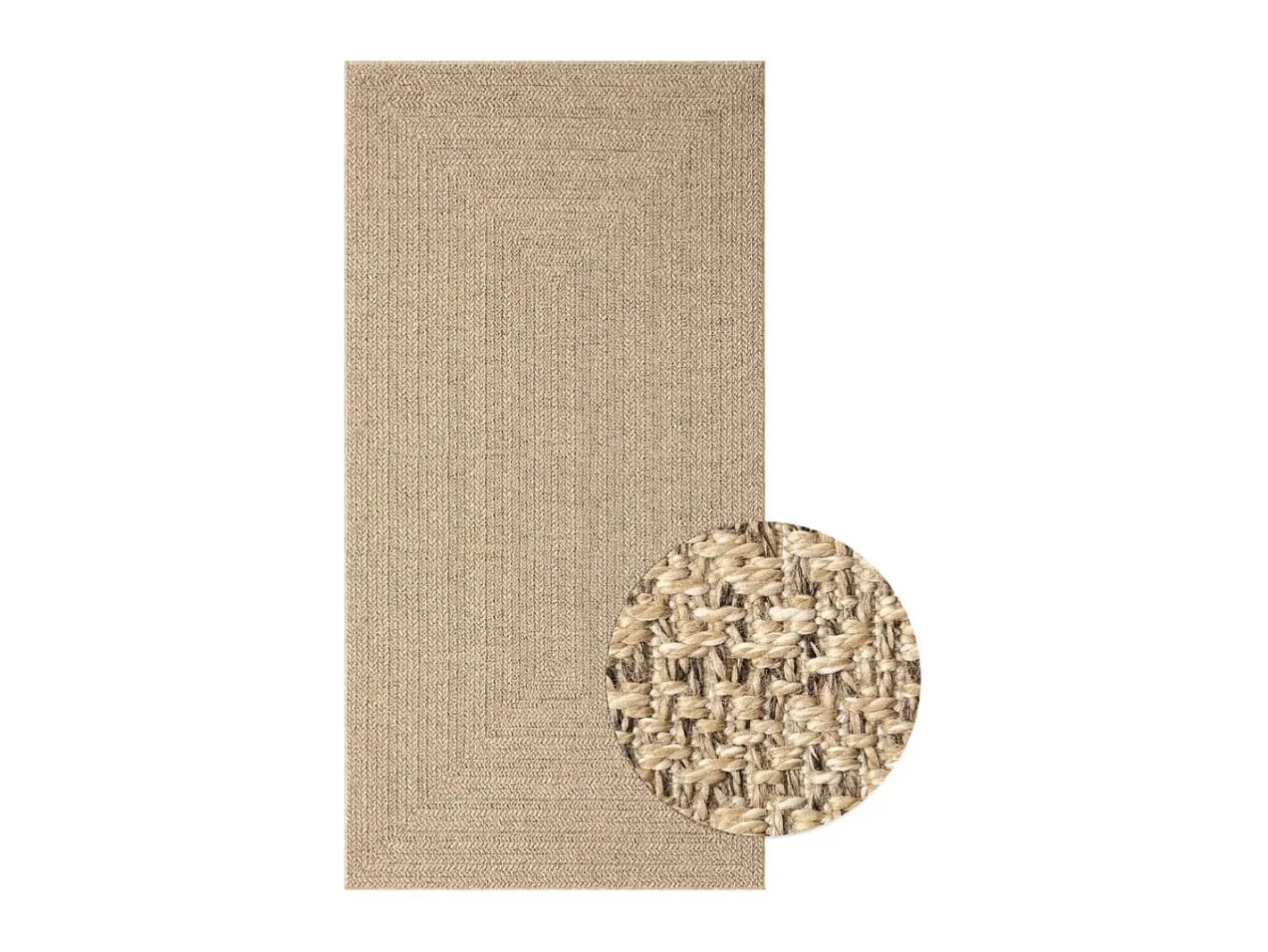 Alfombra De Salón-Alfombra ZIZUR apariencia de yute interior y exterior 80x150 cm ES92503 Marru00f3n