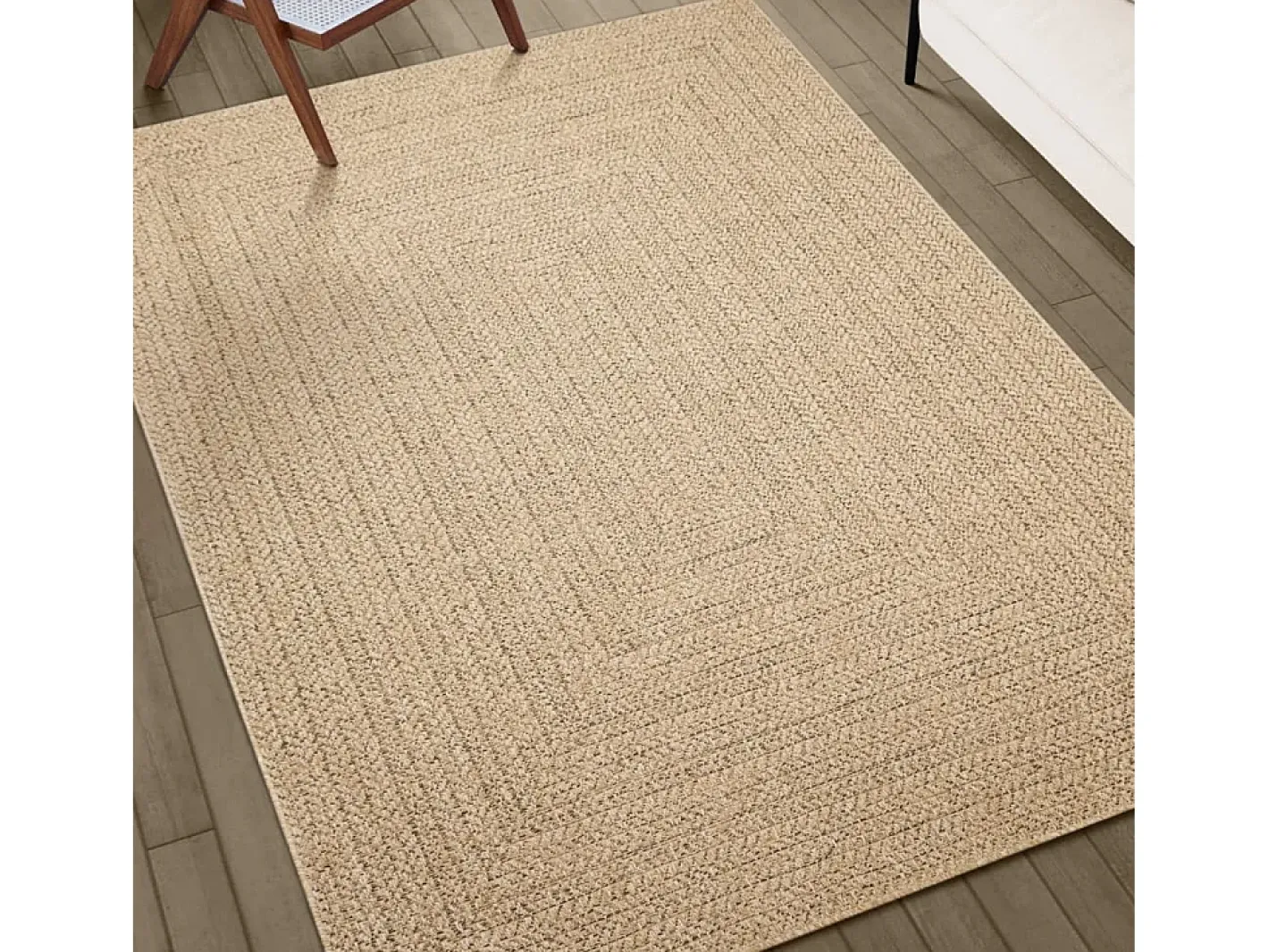 Alfombra De Salón-Alfombra ZIZUR apariencia de yute interior y exterior 80x150 cm ES92503 Marru00f3n