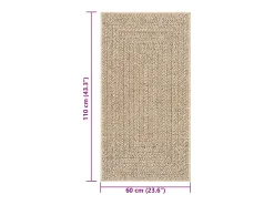 Clicnbuy Alfombra ZIZUR apariencia de yute interior y exterior 60x110 cm Marru00f3n Best