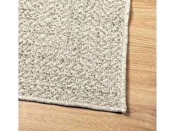 Alfombra De Cocina-Alfombra ZIZUR color crema 200x290 cm efecto yute interior y exterior Blanco