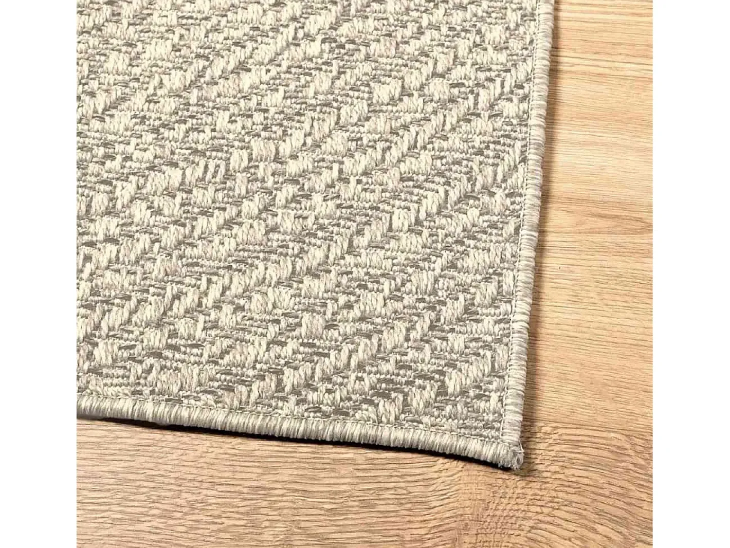 Alfombra ZIZUR color crema 200x290 cm efecto yute interior y exterior Blanco Sale