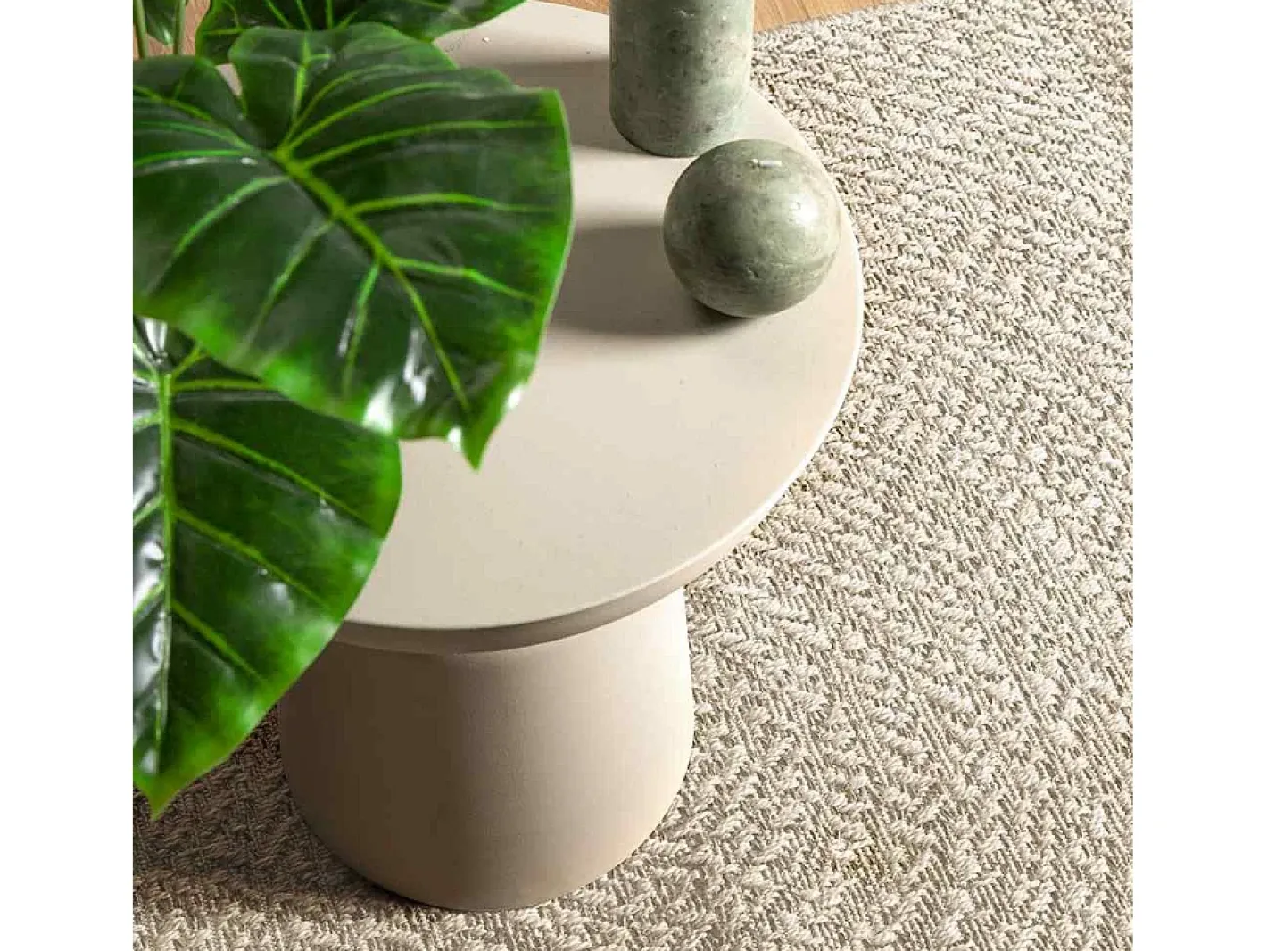 Alfombra ZIZUR color crema 200x290 cm efecto yute interior y exterior Blanco Sale