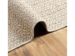 Alfombra De Cocina-Alfombra ZIZUR color crema 140x200 cm efecto yute interior y exterior Blanco