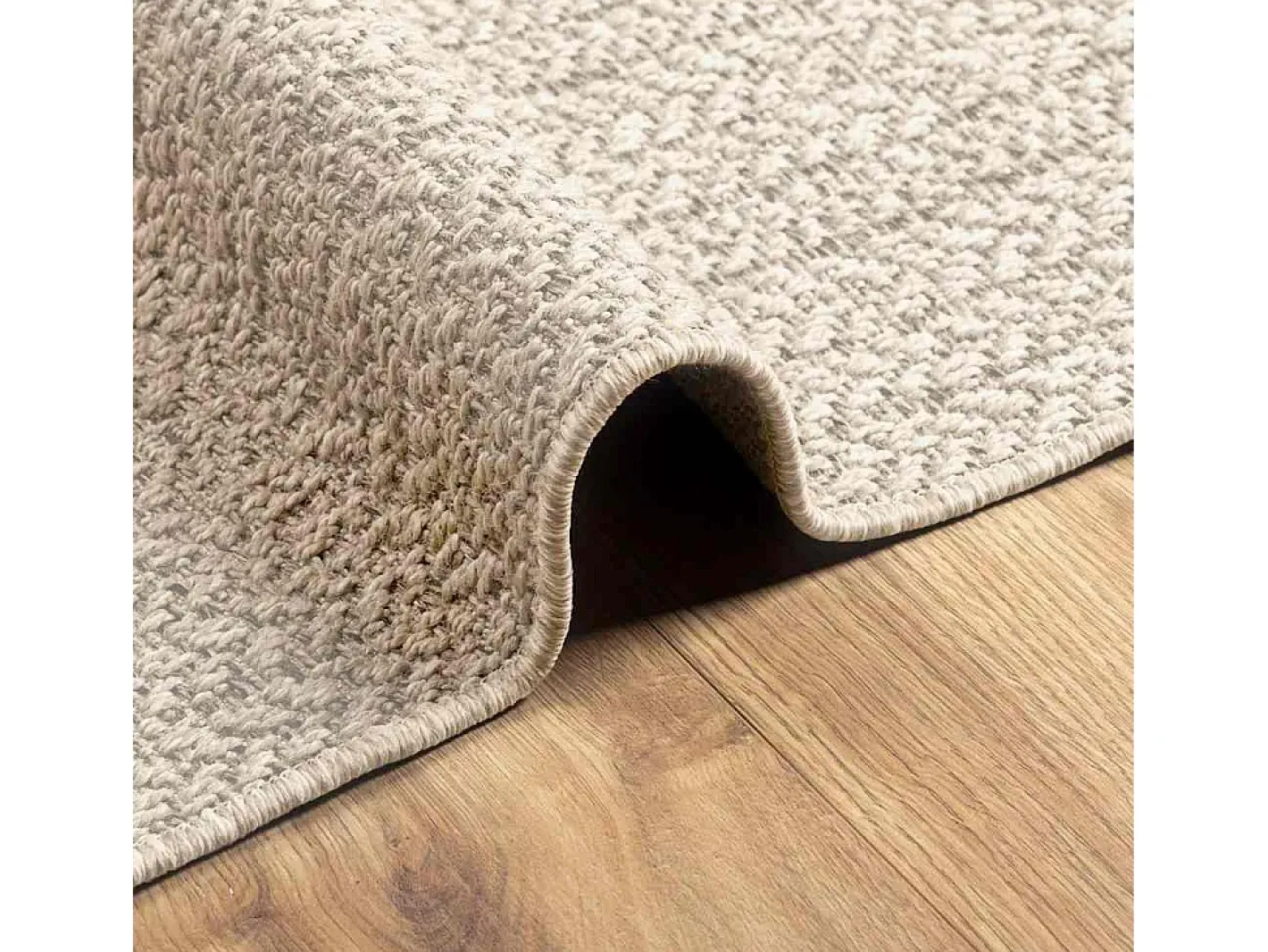 Alfombra De Cocina-Alfombra ZIZUR color crema 140x200 cm efecto yute interior y exterior Blanco