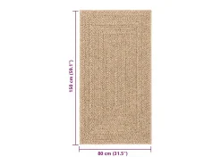 Alfombra ZIZUR 80x150 cm efecto yute para interior y exterior Marru00f3n Hot