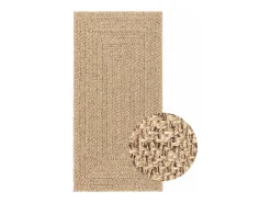 Alfombra De Cocina-Alfombra ZIZUR 60x110 cm efecto yute para interior y exterior Marru00f3n
