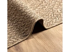 Alfombra De Cocina-Alfombra ZIZUR 80x150 cm efecto yute para interior y exterior Marru00f3n