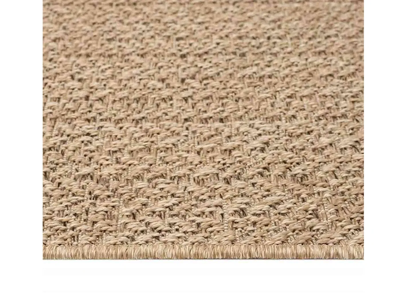 Alfombra De Cocina-Alfombra ZIZUR 80x200 cm efecto yute para interior y exterior Marru00f3n
