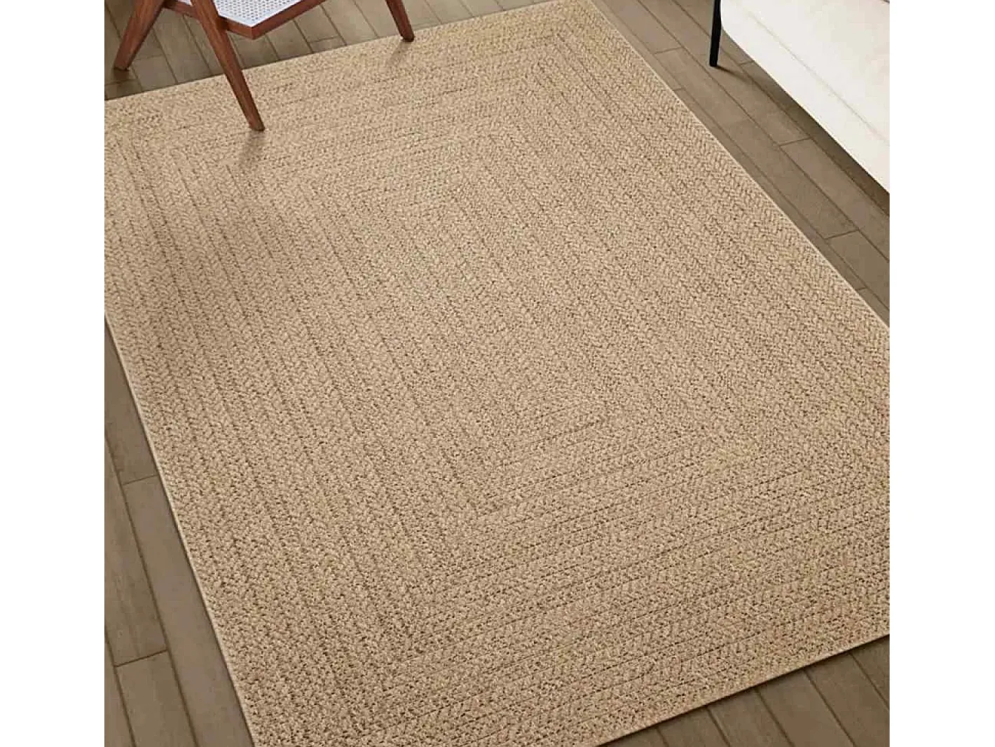 Alfombra De Cocina-Alfombra ZIZUR 80x200 cm efecto yute para interior y exterior Marru00f3n