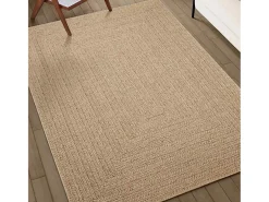 Alfombra De Cocina-Alfombra ZIZUR 240x340 cm efecto yute para interior y exterior Marru00f3n