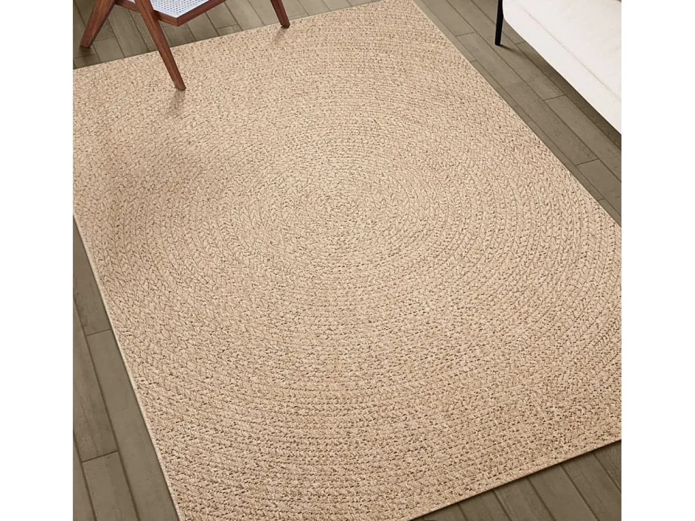 Clearance Alfombra ZIZUR 240x340 cm efecto yute para interior y exterior Marru00f3n