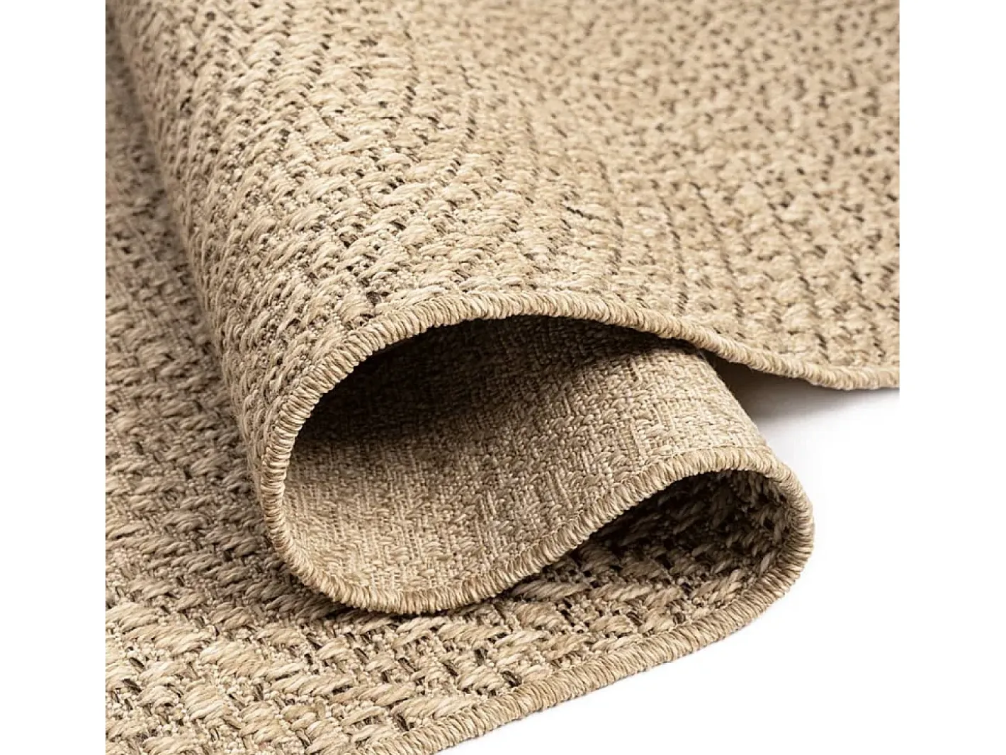 Clearance Alfombra ZIZUR 240x340 cm efecto yute para interior y exterior Marru00f3n