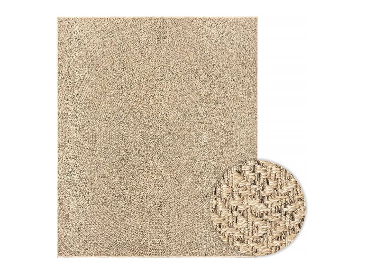Clearance Alfombra ZIZUR 240x340 cm efecto yute para interior y exterior Marru00f3n