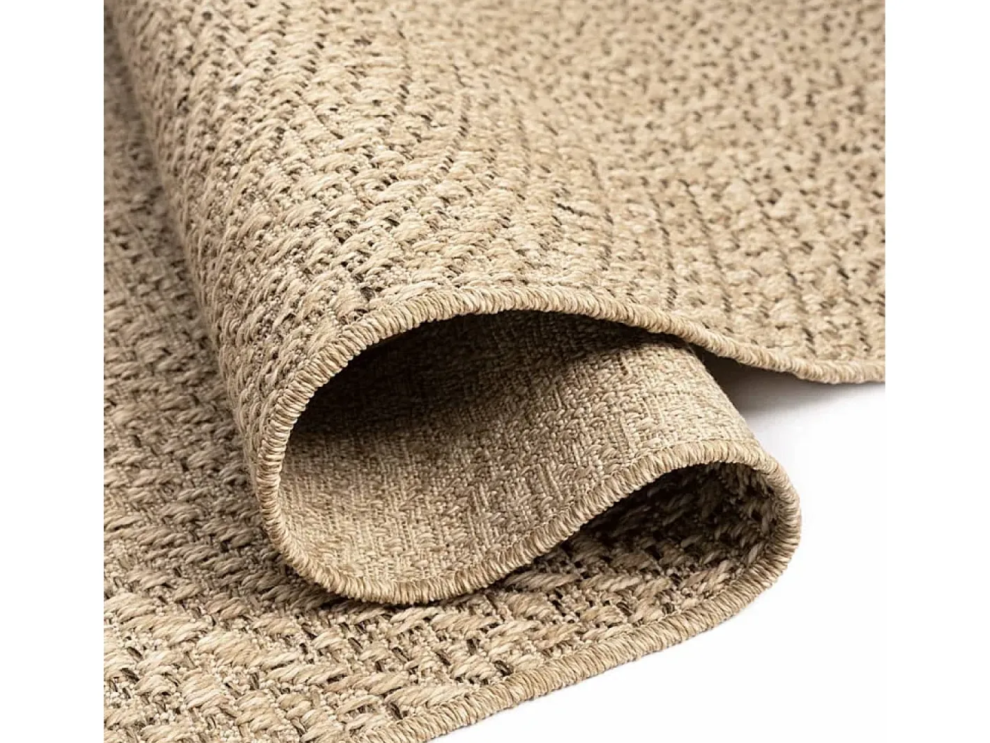 Alfombra ZIZUR 60x110 cm efecto yute para interior y exterior Marru00f3n Hot