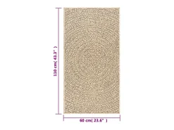 Alfombra ZIZUR 60x110 cm efecto yute para interior y exterior Marru00f3n Hot