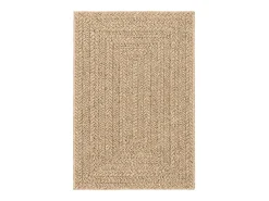 Alfombra De Cocina-Alfombra ZIZUR 140x200 cm efecto yute para interior y exterior Marru00f3n