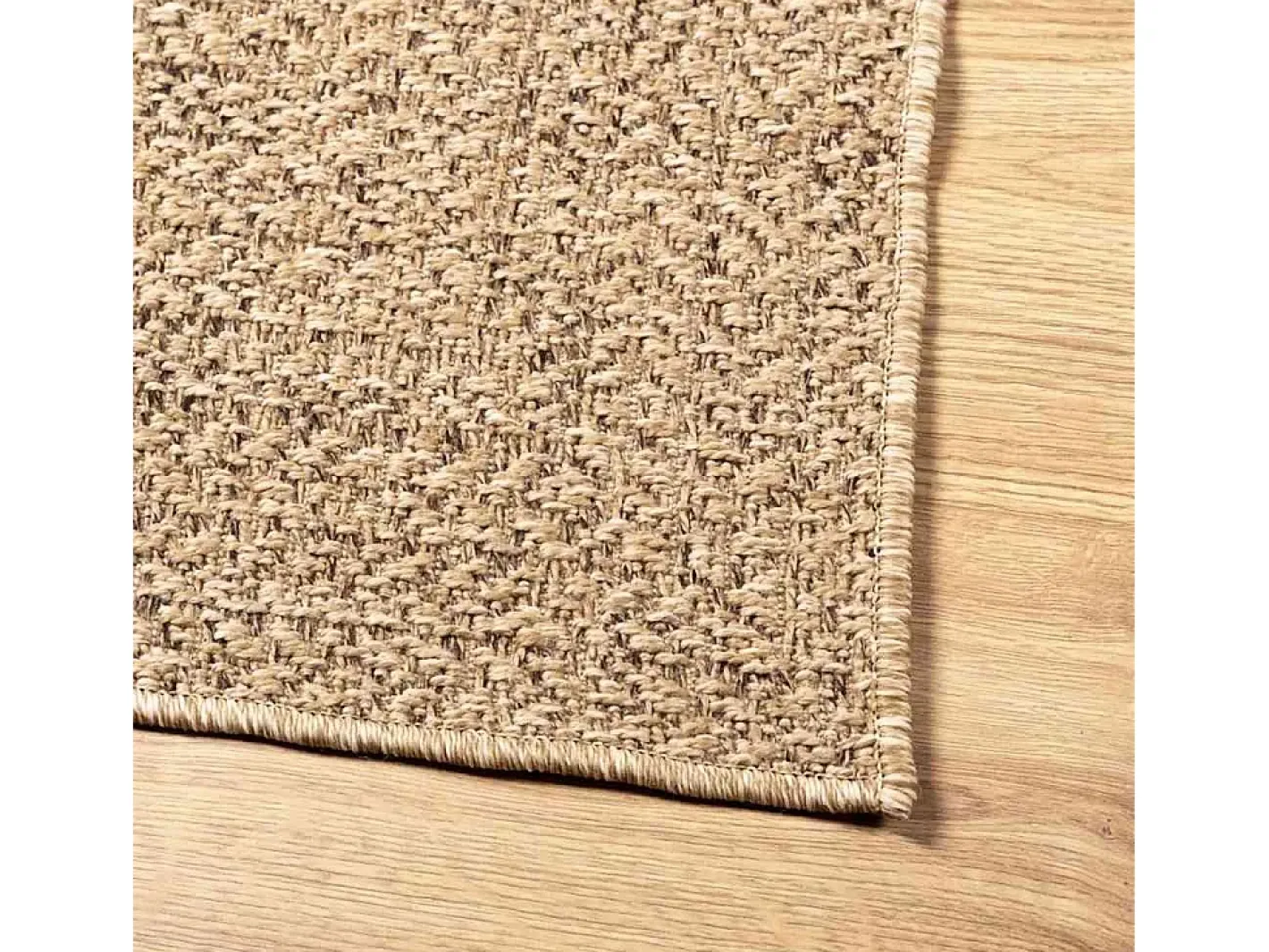 Alfombra De Cocina-Alfombra ZIZUR 140x200 cm efecto yute para interior y exterior Marru00f3n